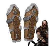 Bracers | 1 Pair Medieval Arm Guards - Men Medieval Cosplay Faux Leather Arm Warmers, Pirate Knight Gauntlet Wristband Bracer, Steam Punk Accessories