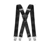 Braces with Extra Strong Metal Clips 4cm Wide Heavy Duty Braces One Size Fits All Men And Women Adjustable And Elastic X Shape (black)