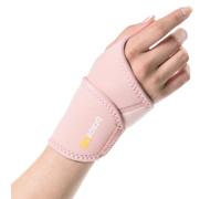 BraceUP Muñequera Ajustable - Soporte de Muñeca con Compresión para Deporte, Gimnasio, Yoga y Entrenamiento - Banda de Sujeción Talla Única para Hombre y Mujer (Rosa)