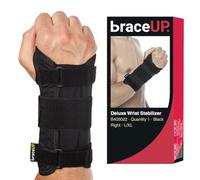 BraceUP Muñequera Tendinitis Muñeca con Férula de Aluminio para Túnel Carpiano - Muñequeras Tendinitis Alivio del Dolor por Artritis (Mano Derecha, L/XL)