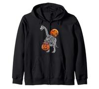 Brachiosaurus Apatosaurus Dinosaurio Esqueleto Calabaza Dino Niño Sudadera con Capucha