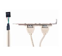 Bracket USB 2.0 Gembird Conexión Doble a Placa Base Gris Metálico 0.25m