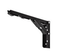 Brackets de estante plegable, Paquete de 2 soportes ángulo plegables acero, multicolor, 8 a 14 pulgadas, for estante, banco y mesa(Black 12 Inch)