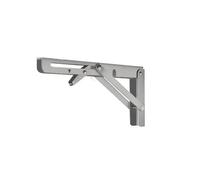 Brackets de estante plegable, Paquete de 2 soportes triangulares plegables for estante pared, acero negro y inoxidable, en varios tamaños(2pcs Stainless 12)