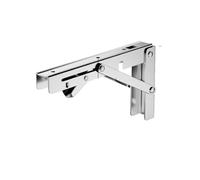 Brackets de estante plegable, Paquete de 2 soportes triangulares plegables for estante pared, for bricolaje, multicolor, 8 a 20 pulgadas(Silvery 18 Inch)