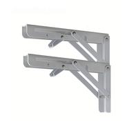 Brackets de estante plegable, Paquete de 2 soportes triangulares plegables for estantes en blanco y negro, 8 12 pulgadas(White,12 inch)