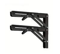 Brackets de estante plegable, Paquete de 2 soportes triangulares plegables for estantes en blanco y negro, 8 12 pulgadas(Black,12 inch)