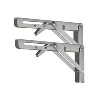 Brackets de estante plegable, Paquete de 2 soportes triangulares plegables for estantes y mesas, pared, varios colores, 8 a 20 pulgadas(Stainless 14inch)