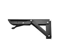 Brackets de estante plegable, Soporte de ángulo plegable acero multicolor 8 a 20 pulgadas, paquete 2(Black 8 Inch)