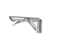 Brackets de estante plegable, Soporte de estante triangular plegable, paquete 2, plateado, 8 a 18 pulgadas, for montaje en pared(8 Inch-2pcs)