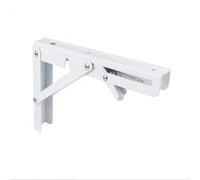 Brackets de estante plegable, Soporte plegable for estante triangular de pared en blanco y negro, tamaños 8 a 20 pulgadas, paquete 2(White,12 inch)