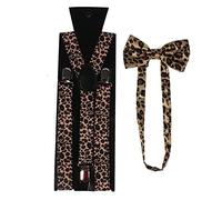 Brackets Y Forma para Hombres - Moda Amarillo Hombres Mujeres Tirantes Juego De Pajarita 2,5 Cm Ancho Leopard Tirantes Tirantes Pajarita Hembra,01