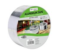 brackit 48 mm x 60 m, extra larga, cinta de aluminio | Rollos de cinta laminada conductiva y resistente al calor para reparación de HVAC, conductos, aislamiento, secadoras..