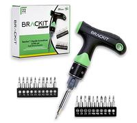 Brackit Juego de destornilladores y puntas con mango en T de doble accionamiento - Kit de precisión de 22 piezas - 2 veces más rápido que los normales - Herramienta perfecta para trabajos intrincados