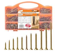 Brackit - Juego de 780 & tornillos para madera | Tornillos chapados en zinc, juego de tornillos extra resistentes para madera, para bisagras de puerta, reparaciones