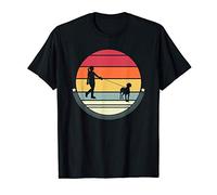 Braco de Weimar Silueta Retro Vintage Perro Dueña Mama Mujer Camiseta