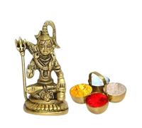 BRACOP® Estatua de la Diosa hindú Shiva Dios Indio Figuras Shiva para el hogar Temple Pooja Aceessories Decoración del Tablero del Coche Latón Tallado a Mano Murti Pooja Bowl Decoración Rakhi Regalos