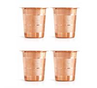 BRACOP® Jarra de cobre 100% sólido, vaso para beber Ayurveda, utensilios de servir, vaso de agua con tapa, taza Moscow Mule, juego de vasos de cobre