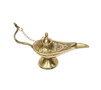 BRACOP® Lámpara de Aceite Tradicional de Interior Diya de latón Lámpara de Disfraz de Genio mágico de Aladino para Mesa Mandir Hogar Accesorios de lámpara Decorativa Hecha a Mano de Tierra Regalos