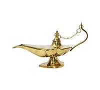 BRACOP® Lámpara de Aceite Tradicional de Interior Diya de latón Lámpara de Disfraz de Genio mágico de Aladino para Mesa Mandir Hogar Accesorios de lámpara Decorativa Hecha a Mano de Tierra Regalos