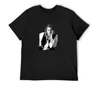 Brad Pitt Celebrity Unisex 100% Cotton Short-Sleeve T-Shirts Black L