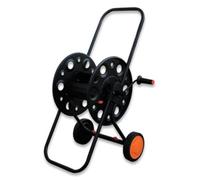 Bradas Carro portamanguera metálico 100m 1/2", Carrete portamanguera, Carro portamanguera de jardín Negro