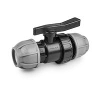 Bradas® válvula de bola de polietileno, 2 compartimentos de 32 mm x