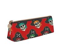 bradkke Estuche de piel con estampado de capitán pirata para mujer, estuche de gran capacidad con cremallera para oficina, White, Talla única, Estuche de belleza