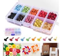 Brads Scrapbooking Encuadernadores Redondos 1000pcs Brads Redondo 4.5X8mm Sujetadores de Papel Antióxido y Livianos para Manualidades Proyectos Álbumes de Recortes Oficina DIY