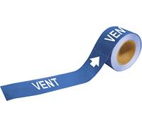 Brady 109847 economía Tubo markers-to-go, B-946, 4 cm de altura x 8 cm ancho, blanco sobre azul sensible a la presión vinilo, leyenda "Vent"