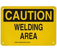 Brady 126090 química y señal de peligro, Legend "zona de soldar, altura de 7 cm, 10 cm de ancho, negro sobre amarillo