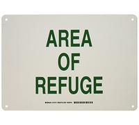 Brady 127131 fuego señal de seguridad, leyenda"zona de refugio," 10 "altura, 14" peso, verde sobre blanco