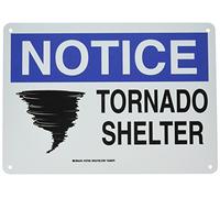 Brady 127353 fuego seguridad Sign, Legend "Tornado refugio, altura de 10 cm, 14 cm de ancho, negro y azul sobre blanco