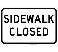 Brady 129444 Señal de control de tráfico, leyenda "Sidewalk Closed", 12 pulgadas de altura, 18 pulgadas de ancho, negro sobre blanco