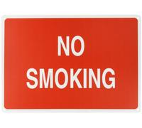 Brady 141953 - Letrero de plástico de 50,8 cm de ancho x 35,5 cm de alto, color blanco sobre rojo, texto en inglés "No Smoking"