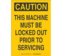 Brady 22932 bloqueo de plástico Sign, 14 "x 10", leyenda"esta máquina debe ser cerrada fuera antes de servicio"