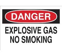 Brady 25650 - Señal de plástico químico y materiales peligrosos, 17,8 x 25,4 cm, leyenda"Explosive Gas No Smoking"
