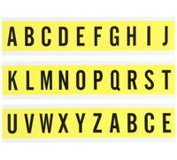 Brady 3430-ltr Kit 1 - 1/2 "Altura, 7/8 de ancho, b-498 vinilo con revestimiento de gamuza, negro sobre amarillo, carta Surtido de Colores" a - Z, 10 etiquetas por tarjeta 34 serie Interior Paquete de combinación (Pack de 25 tarjetas)