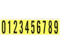 Brady 34410 7/8 "x 2 - 1/4" altura, b-498 Repositionable vinilo gamuza, negro sobre amarillo 34 serie consecutivos marcadores, leyenda "de 0 a 9"