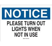 Brady 41008 - Letrero de aluminio con texto en inglés"Please Turn Out Lights When Not In Use" (10 x 14 cm)