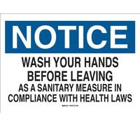 Brady 42728 higiene Personal de aluminio Sign, 7 "x 10", leyenda"lavar tus manos antes de dejar como medida de sanitarias en cumplimiento con las leyes de salud"