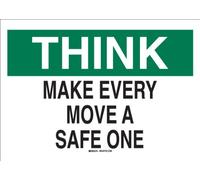 Brady 73464 Leyenda de seguridad de fibra de vidrio de alta calidad, 17,7 x 25,4 cm,"Make Every Move A Safe One"