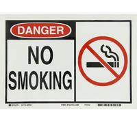 Brady 83768 - Señal de advertencia con texto en inglés"No Smoking" (25,4 x 17,8 cm, B-302 poliéster), color negro y rojo