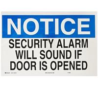 Brady 84737 - Señal autoadhesiva de poliéster, 25,4 x 35,6 cm, texto en inglés "Security Alarm Will Sound If Door Is Opened"