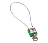 Brady Candado de Cable Compacto Paquete de 1 - Bloqueo de Seguridad Lockout Tagout - Candado de Seguridad - Llaves Diferentes - 32mm x 35mm x 16mm - Longitud del Cable 400mm, Verde
