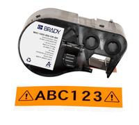 Brady Cinta de vinilo para impresoras de etiquetas BMP41/BMP51/BMP53/M511 - Etiquetas adhesivas - Negro sobre naranja (25,40 mm (an) x 7,62 m (l)) - M4C-1000-595-OR-BK