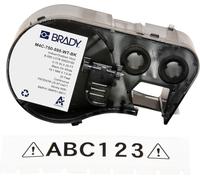 Brady Cinta de vinilo para impresoras de etiquetas BMP41/BMP51/BMP53/M511 - Etiquetas adhesivas - Negro sobre blanco (19,05 mm (an) x 7,62 m (l)) - M4C-750-595-WT-BK