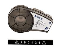 Brady Cinta de vinilo para impresoras de etiquetas M211 y M210 - Etiquetas adhesivas de vinilo - Blanco sobre negro (9.53mm x 6.40m) - M21-375-595-BK