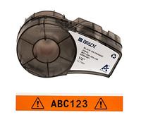 Brady Cinta de vinilo para impresoras de etiquetas M211 y M210 - Etiquetas adhesivas de vinilo -Negro sobre naranja (12.70mm x 6.40m) - M21-500-595-OR