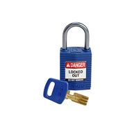 Brady CPT-BLU-25AL-KD Candado SafeKey, azul, 2.6 pulgadas de alto x 1.25 pulgadas de ancho x 0.75 pulgadas de profundidad